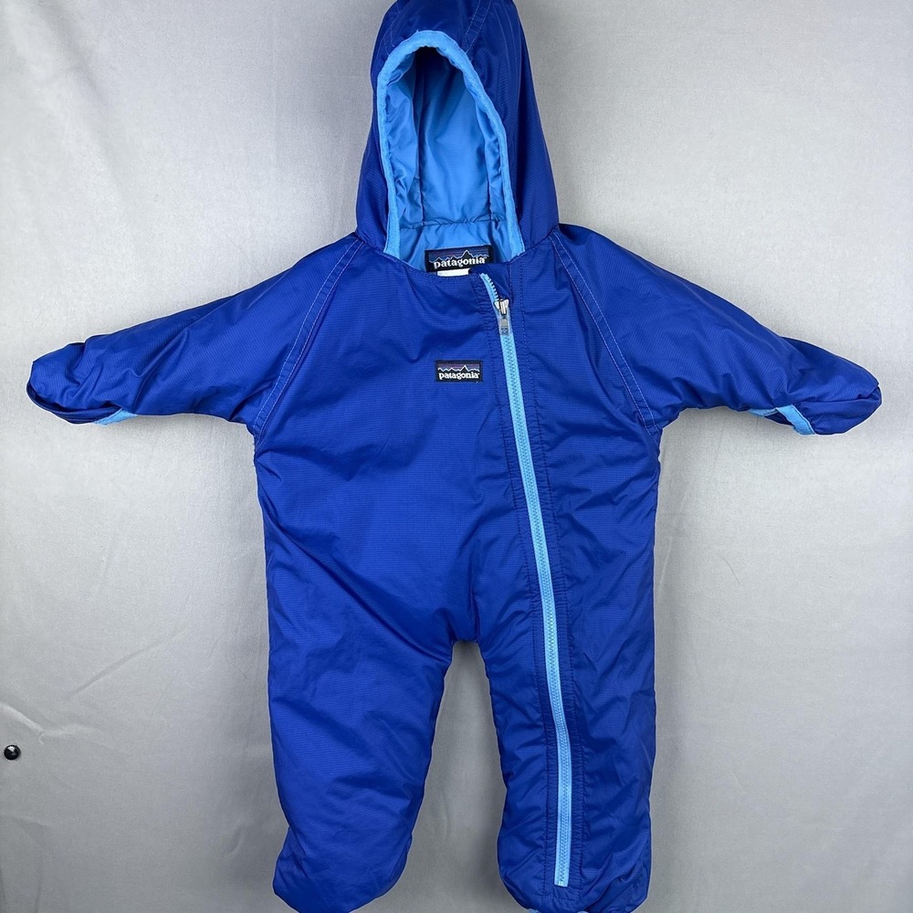Patagonia Baby Infant Reversible Puff-Ball Bunting Blue Insulated 60129